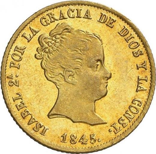 Аверс монеты - 80 реалов 1845 года S RD - цена золотой монеты - Испания, Изабелла II