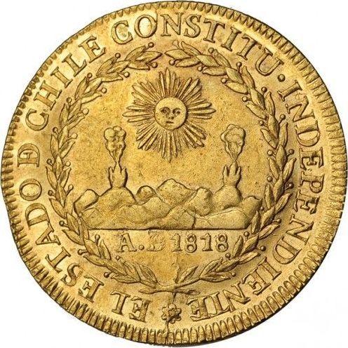 Anverso 8 escudos 1818 So FD - valor de la moneda de oro - Chile, República
