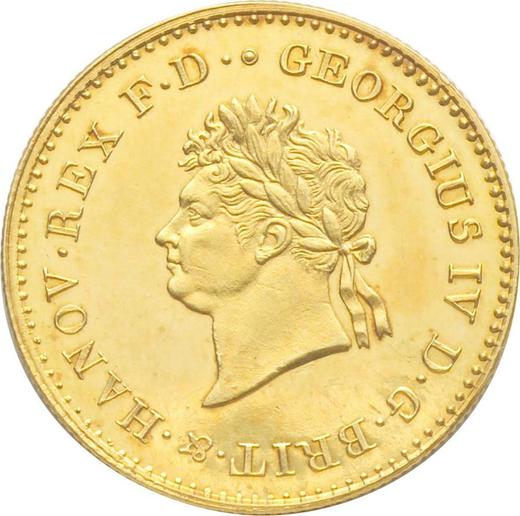 Awers monety - 5 talarów 1821 B "Typ 1821-1830" - cena złotej monety - Hanower, Jerzy IV