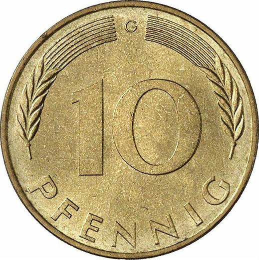 Аверс монеты - 10 пфеннигов 1972 года G - цена  монеты - Германия, ФРГ