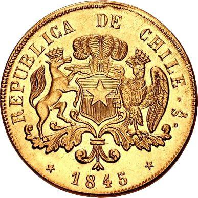 Аверс монеты - 8 эскудо 1845 года So IJ - цена золотой монеты - Чили, Республика