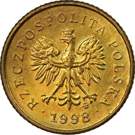 Аверс монеты - 1 грош 1998 года MW - цена  монеты - Польша, III Республика после деноминации