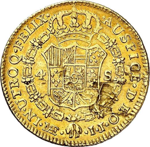 Rewers monety - 4 escudo 1788 IJ - cena złotej monety - Peru, Karol III