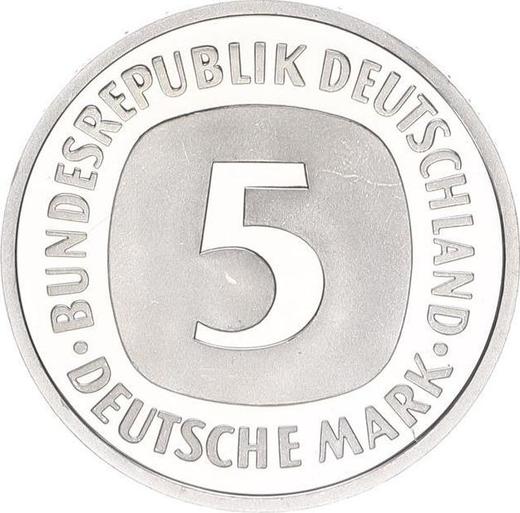 Anverso 5 marcos 1997 D - valor de la moneda  - Alemania, RFA