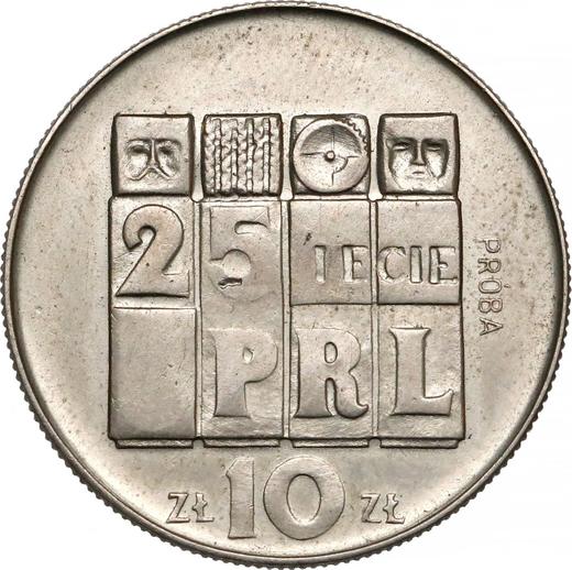 Reverso Pruebas 10 eslotis 1969 MW "30 aniversario de la República Popular de Polonia" Cuproníquel - valor de la moneda  - Polonia, República Popular