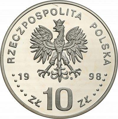 Аверс монеты - 10 злотых 1998 года MW ET "Сигизмунд III Ваза" Погрудный портрет - цена серебряной монеты - Польша, III Республика после деноминации
