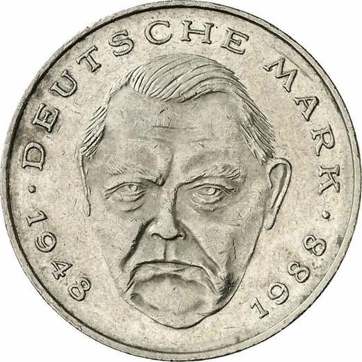 Аверс монеты - 2 марки 1993 года J "Людвиг Эрхард" - цена  монеты - Германия, ФРГ