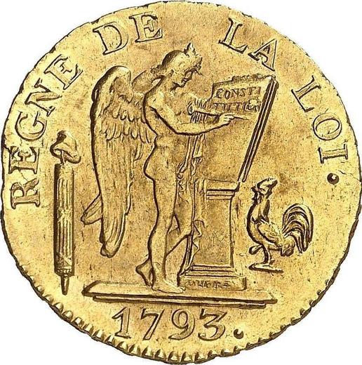 Awers monety - 24 liwrów AN II (1793) A Paryż - Francja, I Republika