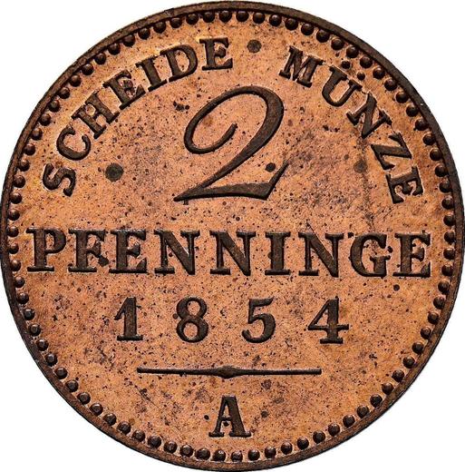 Реверс монеты - 2 пфеннига 1854 года A - цена  монеты - Пруссия, Фридрих Вильгельм IV