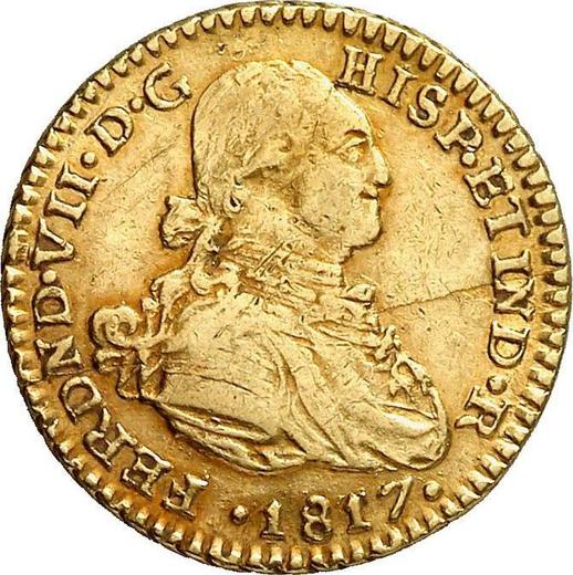 Аверс монеты - 1 эскудо 1817 года NR JF - цена золотой монеты - Колумбия, Фердинанд VII