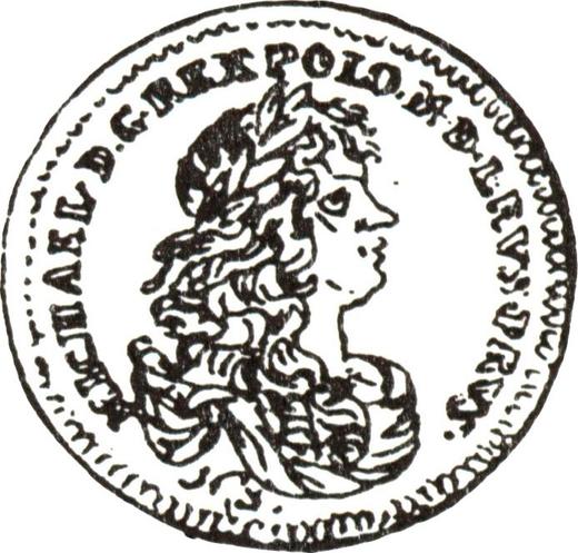 Аверс монеты - 2 дуката 1671 года HS "Торунь" - цена золотой монеты - Польша, Михаил Корибут