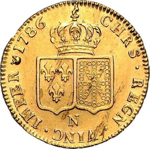 Реверс монеты - Двойной луидор 1786 года N Монпелье - цена золотой монеты - Франция, Людовик XVI