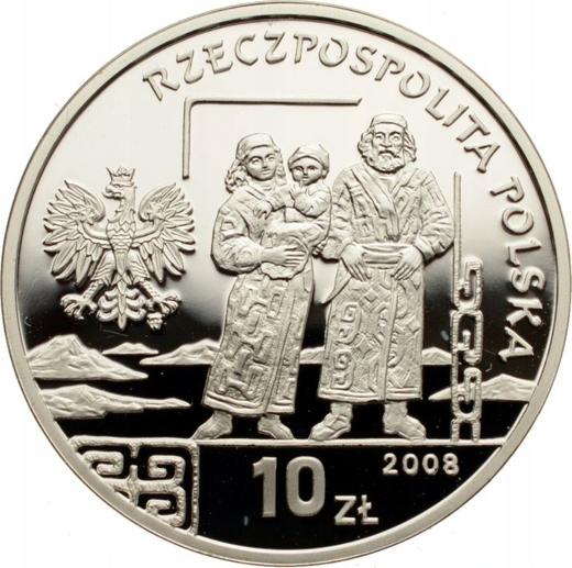 Аверс монеты - 10 злотых 2008 года MW NR "Бронислав Пилсудский" - цена серебряной монеты - Польша, III Республика после деноминации