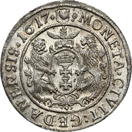 Rewers monety - Ort (18 groszy) 1617 SA "Gdańsk" - cena srebrnej monety - Polska, Zygmunt III