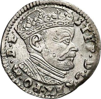 Anverso Trojak (3 groszy) 1584 "Lituania" - valor de la moneda de plata - Polonia, Esteban I Báthory