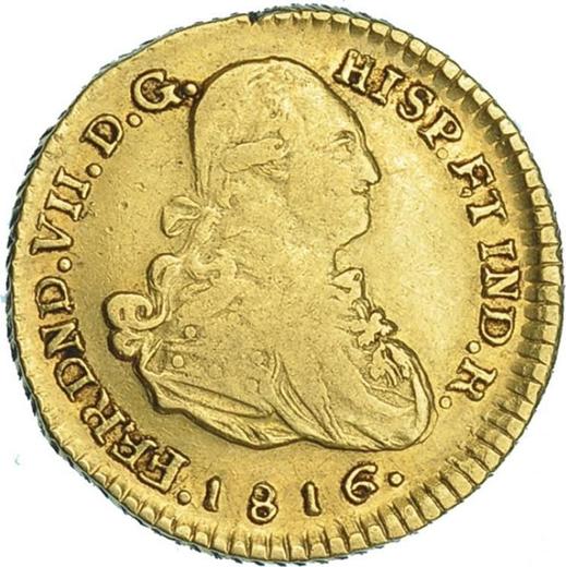Anverso 1 escudo 1816 P F - valor de la moneda de oro - Colombia, Fernando VII