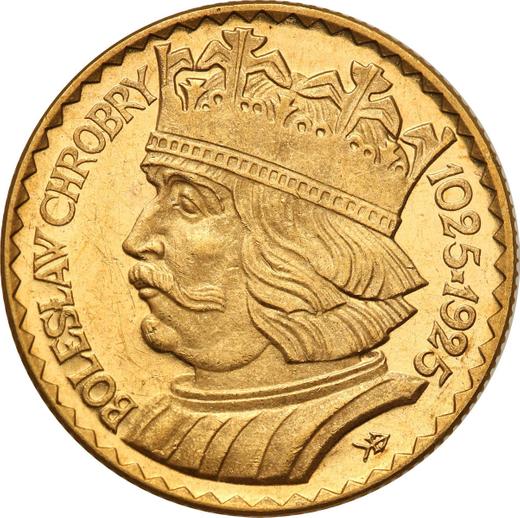 Anverso 20 eslotis 1925 "Boleslao I el Bravo" - valor de la moneda de oro - Polonia, Segunda República