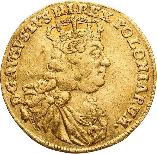 Anverso Ducado 1752 IGG "de corona" - valor de la moneda de oro - Polonia, Augusto III