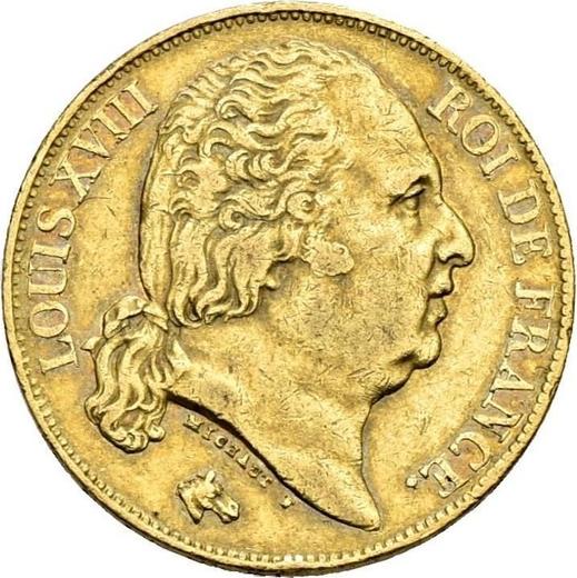 Obverse 20 Francs 1816 Q "Type 1816-1824" Perpignan - France, Louis XVIII