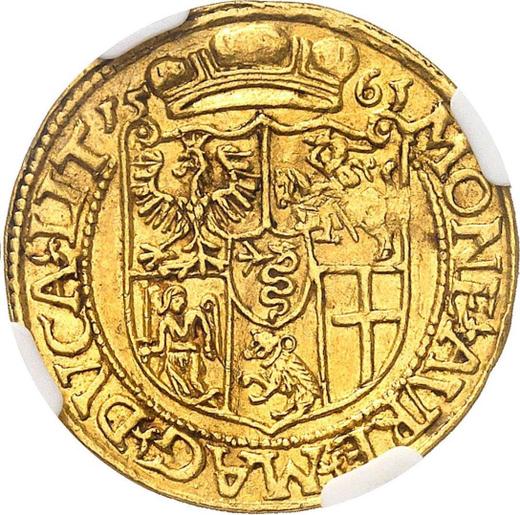 Rewers monety - Dukat 1561 "Litwa" - cena złotej monety - Polska, Zygmunt II August