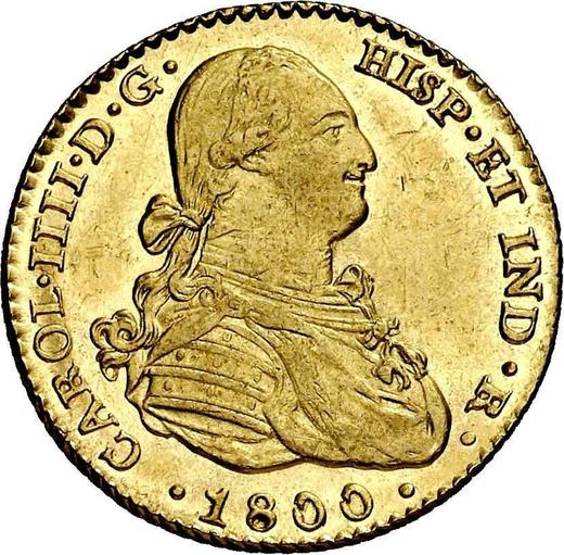 Awers monety - 2 escudo 1800 S CN - cena złotej monety - Hiszpania, Karol IV