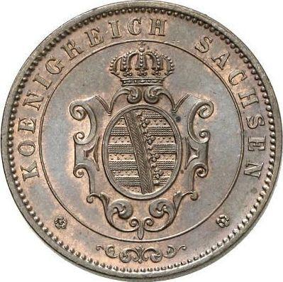 Аверс монеты - 5 пфеннигов 1864 года B - цена  монеты - Саксония, Иоганн