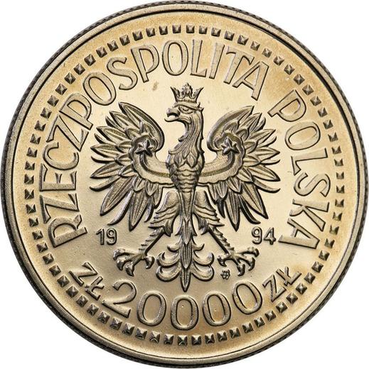 Obverse Pattern 20000 Zlotych 1994 MW ET "Sigismund I the Old" Nickel -  Coin Value - Poland, III Republic before denomination