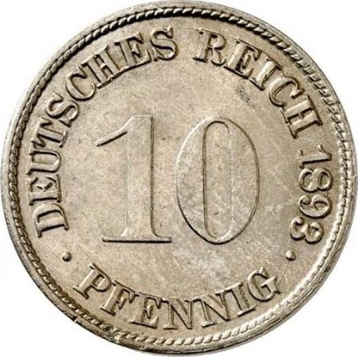 Awers monety - 10 fenigów 1893 G "Typ 1890-1916" - cena  monety - Niemcy, Cesarstwo Niemieckie