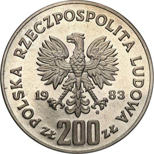 Reverso Pruebas 200 eslotis 1983 MW EO "300 aniversario de la batalla de Viena" Níquel - valor de la moneda  - Polonia, República Popular
