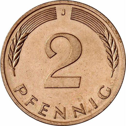 Аверс монеты - 2 пфеннига 1980 года J - цена  монеты - Германия, ФРГ