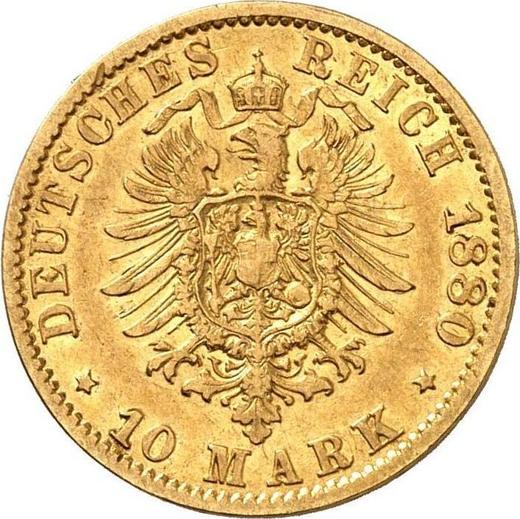 Rewers monety - 10 marek 1880 J "Hamburg" - cena złotej monety - Niemcy, Cesarstwo Niemieckie