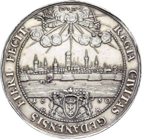 Reverso Donación 10 ducados 1650 GR "Gdańsk" Plata - valor de la moneda de plata - Polonia, Juan II Casimiro