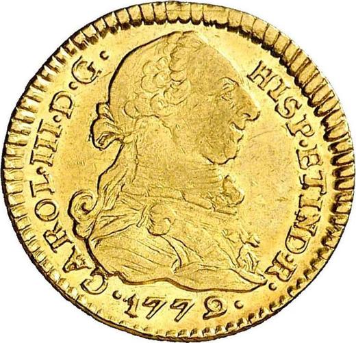 Awers monety - 1 escudo 1779 P SF - cena złotej monety - Kolumbia, Karol III
