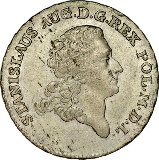 Аверс монеты - Двузлотовка (8 грошей) 1778 года EB - цена серебряной монеты - Польша, Станислав II Август