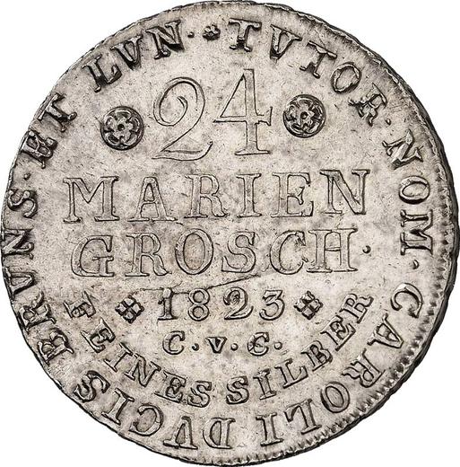 Reverso 24 mariengroschen 1823 CvC "Tipo 1816-1823" - valor de la moneda de plata - Brunswick-Wolfenbüttel, Carlos II