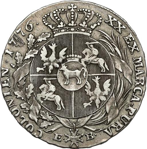 Реверс монеты - Полталера 1776 года EB "Лента в волосах" - цена серебряной монеты - Польша, Станислав II Август
