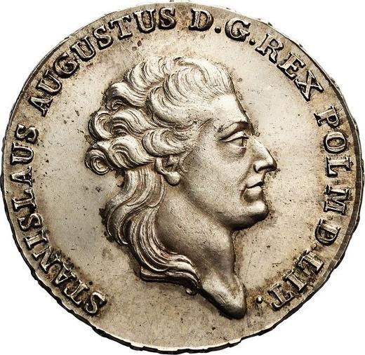 Аверс монеты - Полталера 1784 года EB - цена серебряной монеты - Польша, Станислав II Август