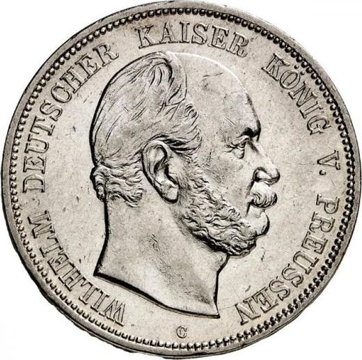 Аверс монеты - 5 марок 1876 года C "Пруссия" - цена серебряной монеты - Германия, Германская Империя