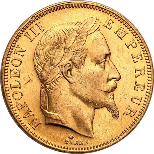 Аверс монеты - 50 франков 1865 года A "Тип 1862-1868" Париж - цена золотой монеты - Франция, Наполеон III