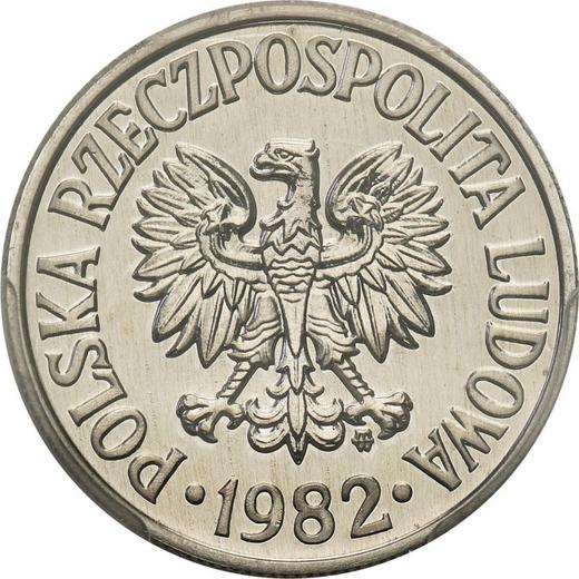 Anverso 50 groszy 1982 MW - valor de la moneda  - Polonia, República Popular