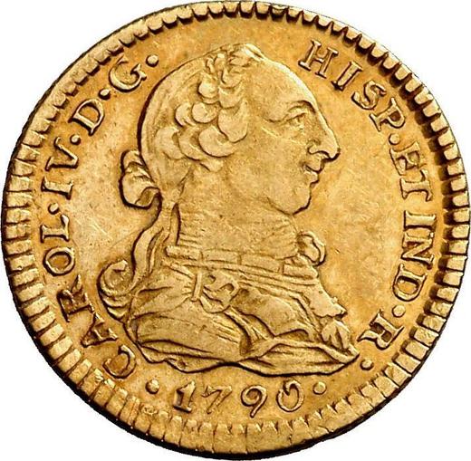 Awers monety - 1 escudo 1790 Mo FM - cena złotej monety - Meksyk, Karol IV