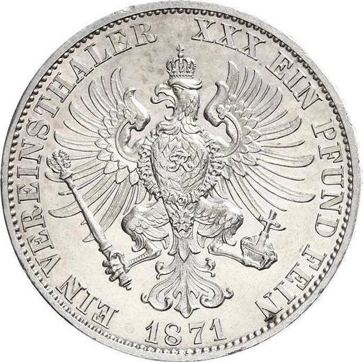 Reverso Tálero 1871 C - valor de la moneda de plata - Prusia, Guillermo I