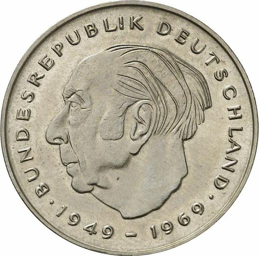 Awers monety - 2 marki 1979 G "Theodor Heuss" - cena  monety - Niemcy, RFN