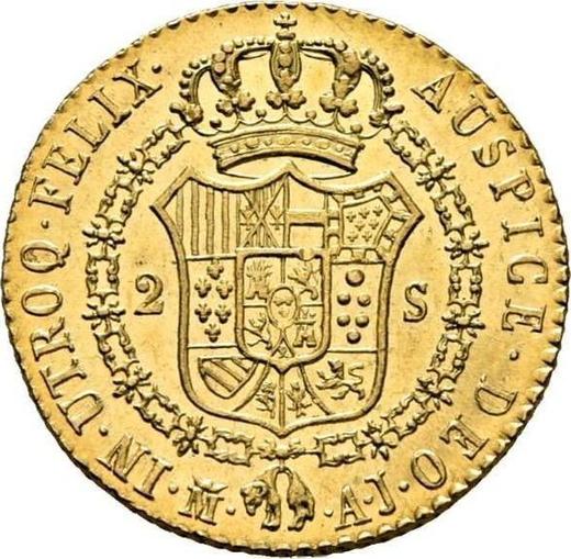 Revers 2 Escudos 1833 M AJ - Goldmünze Wert - Spanien, Ferdinand VII