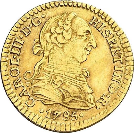 Аверс монеты - 1 эскудо 1785 года Mo FM - цена золотой монеты - Мексика, Карл III