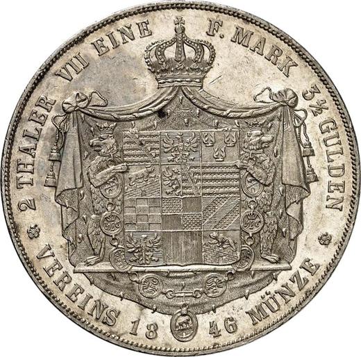 Reverso 2 táleros 1846 A - valor de la moneda de plata - Anhalt-Dessau, Leopoldo Federico