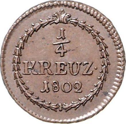 Rewers monety - 1/4 krajcara 1802 - cena  monety - Badenia, Karol Fryderyk