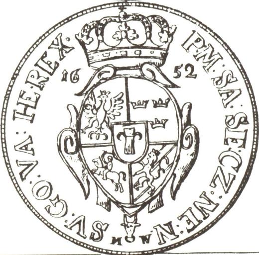 Reverso Tálero 1652 MW "Tipo 1651-1652" - valor de la moneda de plata - Polonia, Juan II Casimiro