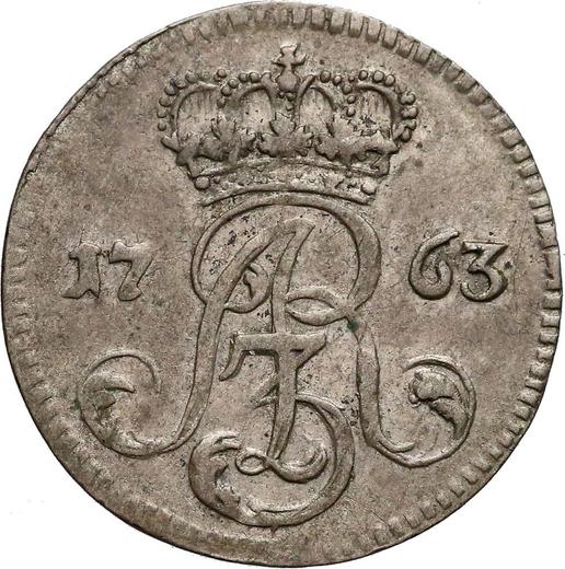 Аверс монеты - Трояк (3 гроша) 1763 года "Торуньский" - цена серебряной монеты - Польша, Август III