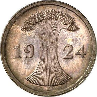 Реверс монеты - 2 рейхспфеннига 1924 года E - цена  монеты - Германия, Bеймарская республика